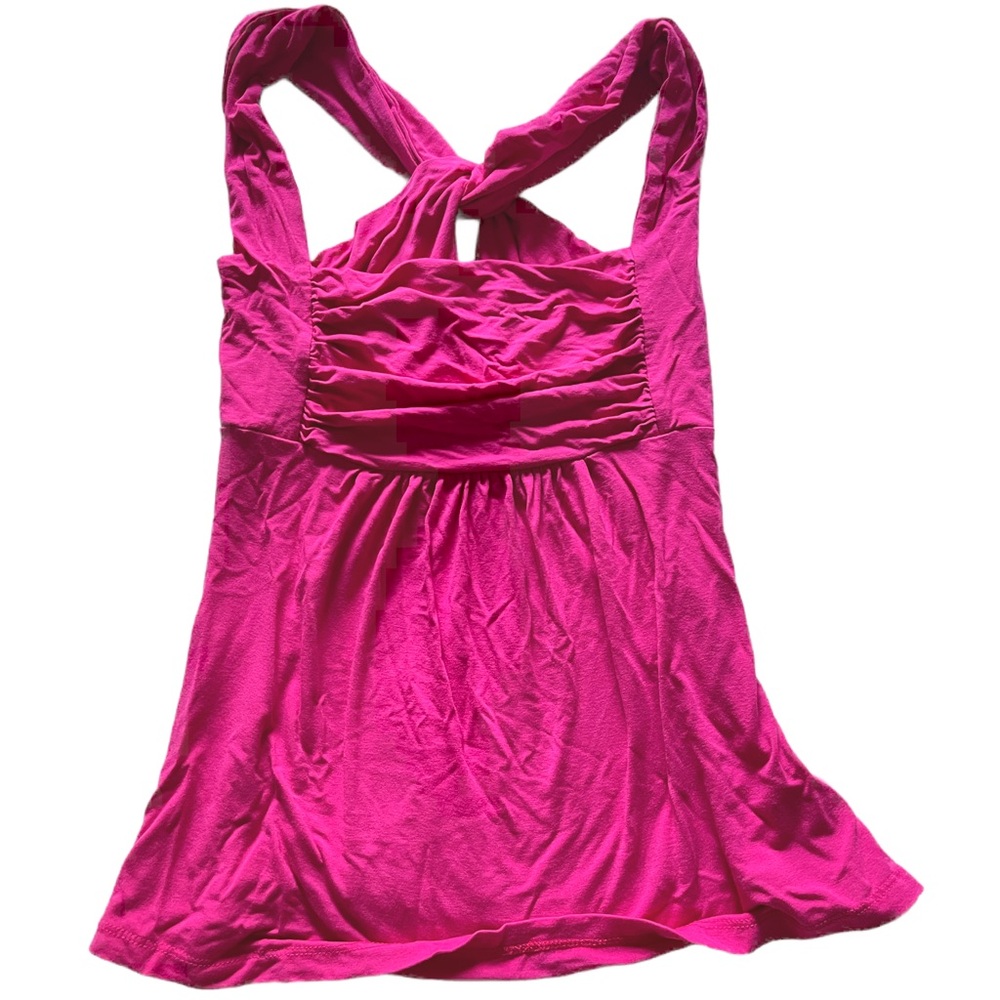 pink cross back tank top blouse
